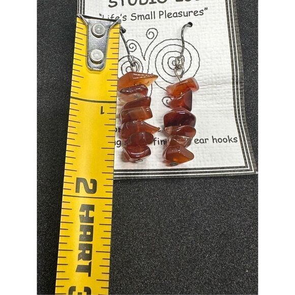 Beautiful Amber Earrings, Orange Stone Dangle Earrings, Gift For Her, Healing Am - Picture 4 of 4